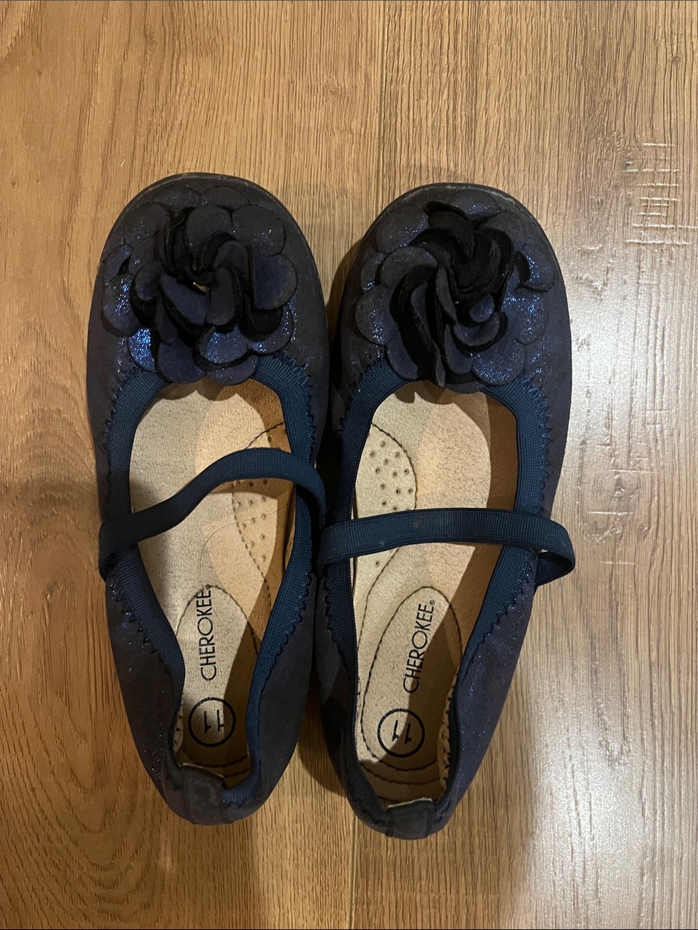 Cherokee Navy Blue Floral Mary Jane Girls' Shoes